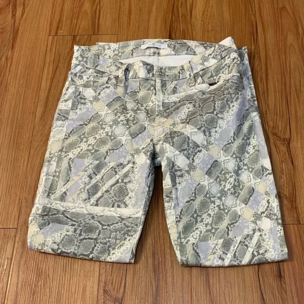 7 For All Mankind Snakeskin Skinny Pants
